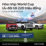 Hòa Nhịp World Cup 2026 – Ưu Đãi Lên Đến 220 Triệu Đồng Khi Mua Xe Hyundai